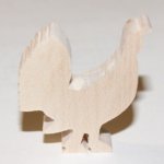 Houten hoender en haan beeldje