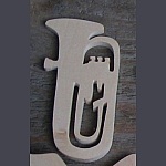 3mm tuba beeldje muziek thema bruiloft decoratie