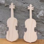Beeldje vioolstift lg 9cm ep 3mm bruiloftsthema muziek, handgemaakt
