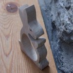 Handgemaakte massief houten servetring voor konijnen