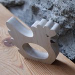 Servetring kip om massief hout te schilderen handgemaakt