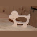 Servetring hond handgemaakt in massief hout
