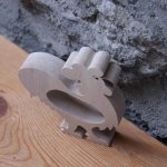 Servetring haan handgemaakt in massief hout