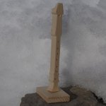blokfluit gemonteerd op een voet voor bruiloft muziek decoratie, handgemaakt hout