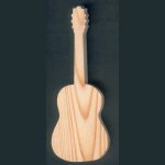 Houten gitaar 15cm decoratie muziek