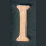 Letter I van massief hout, handgemaakt, markering, te plakken