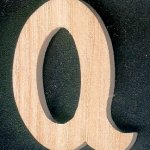 Massief houten letter Q om te schilderen en te lijmen, handgemaakt