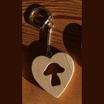 hart en paddestoel sleutelhanger