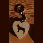 sleutelhanger hart en hond sint bernard of golden retriever