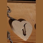 hart en saxofoon sleutelhanger, saxofonist cadeau, handgemaakt
