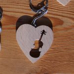 hart en viool sleutelhanger, handgemaakt, violist cadeau