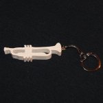 trompet sleutelhanger in massief hout, origineel en nuttig geschenk voor trompettist, handgemaakt
