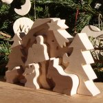 Houten puzzel om te beschilderen, 10 stukken handgemaakt in massief esdoorn.