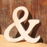 teken en, massief houten ampersand om op te plakken, handgemaakt, scrapbook versiering, deco