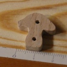 Knoop paddestoel 22mm embellishment scrapbooking natuur bos massief hout handgemaakt
