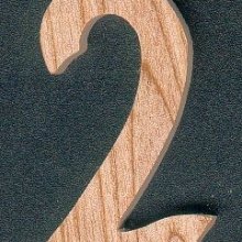 Nummer 2 in hout 5 cm markering