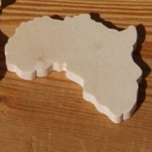 Beeldje kaart van afrika ht6cm dik 3mm te versieren