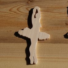 Danser beeldje 3mm massief hout handgemaakte versiering scrapbooking dans