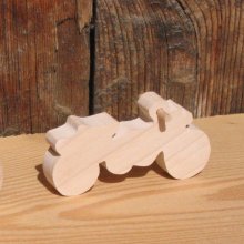 Beeldje Moto kruis in hout