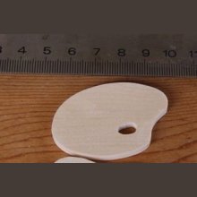 miniatuur beeldje schilderspalet in massief esdoornhout, 3mm dik, te versieren, te lijmen, handgemaakte scrapbooking embellishment