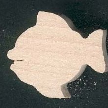 Houten visfiguur 2,5 x 3 cm, handgemaakt, te schilderen