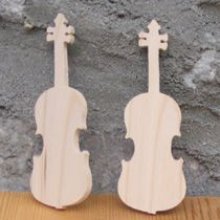 Beeldje vioolstift lg 9cm ep 3mm bruiloftsthema muziek, handgemaakt