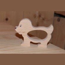 Servetring hond handgemaakt in massief hout