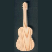 Houten gitaar 15cm decoratie muziek