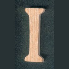 Letter I van massief hout, handgemaakt, markering, te plakken