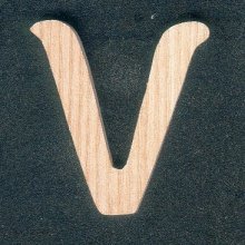 V-letter in essenhout hoogte 5 cm