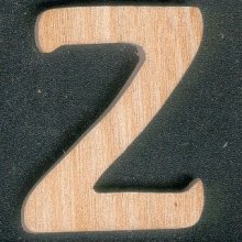 Letter Z van essenhout hoogte 5 cm