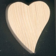 Houten hart 5 x 5,5 cm schuine vorm