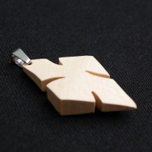 kruis hanger in gewaxt esdoornhout ethisch juweel, handgemaakt